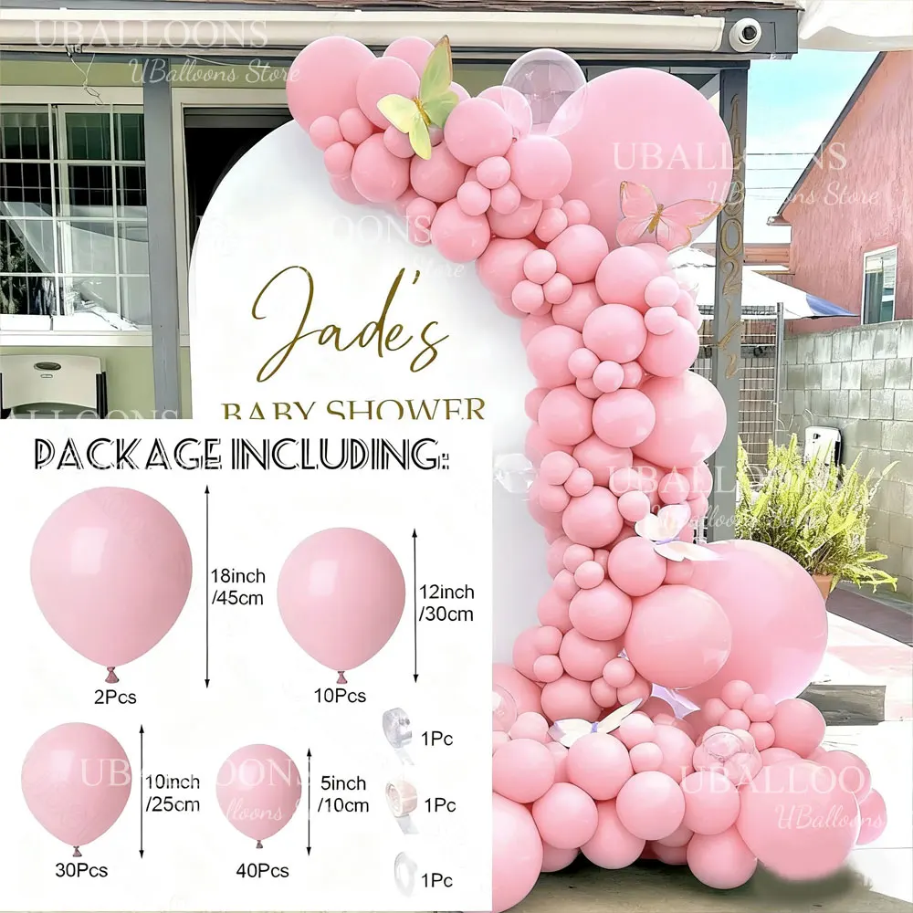 MicroPlush Twilight Pink Ballonbogen 5/10/12/18 Zoll Dusty Boho Haze Pink Ballons Girlande für Geburtstag Babyparty Hochzeit Party Dekor 10