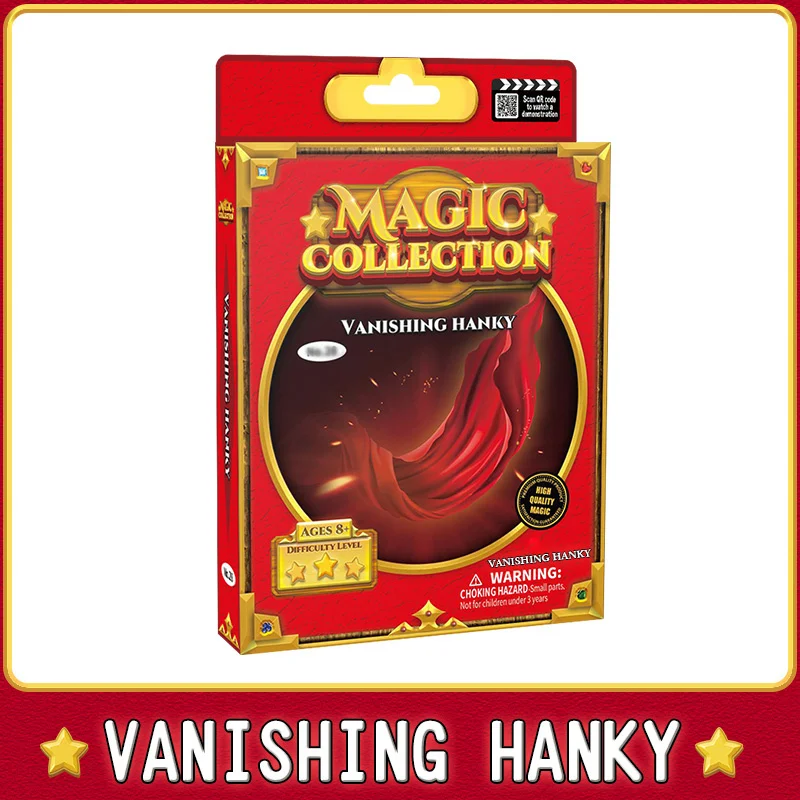 Magic Tricks Hanky Magician Accessory Close-Up Illusions Mentalism Gimmick Prop Fake Thumb Tip Silk Vanish Toy Kids Adults