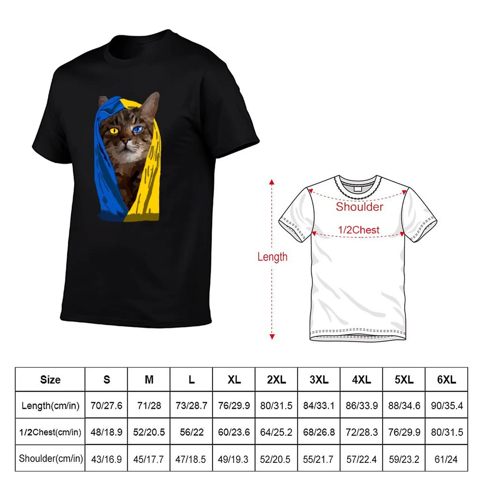 Ukraine Cat Stepan Ukrainian Flag Eyes Pride Ukraine T-Shirt shirts graphic tee customizeds valentines clothes men t shirt