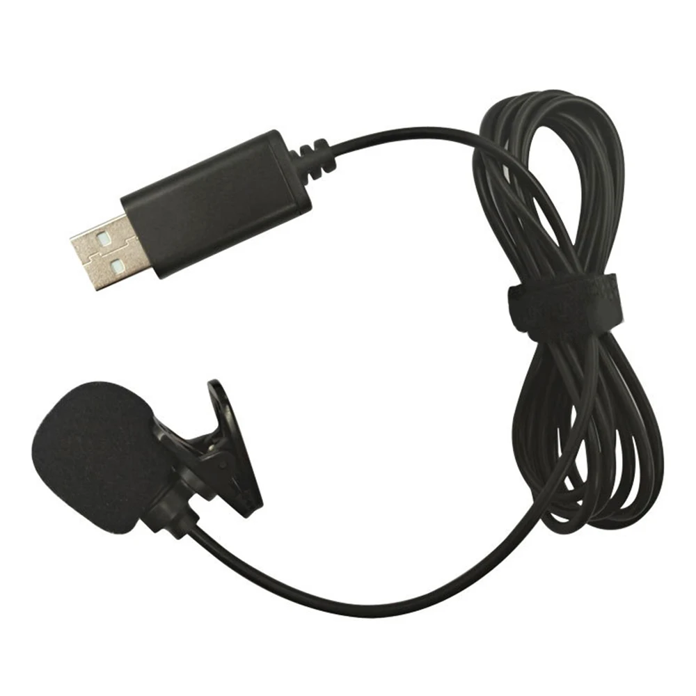 USB Lavalier Lapel Condenser Microphone Omnidirectional Wired Clip-on Mic Hands Free Plug & Play for Computer PC Laptop