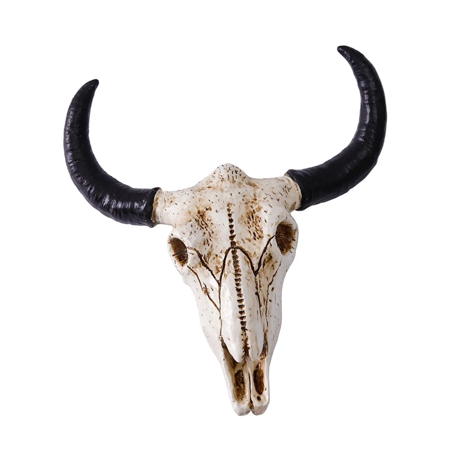 3D Cow Skull Head Animal Sculpture Realistic Bull Head Resin Wall Hanging for Bar Hotel Home Art Decor