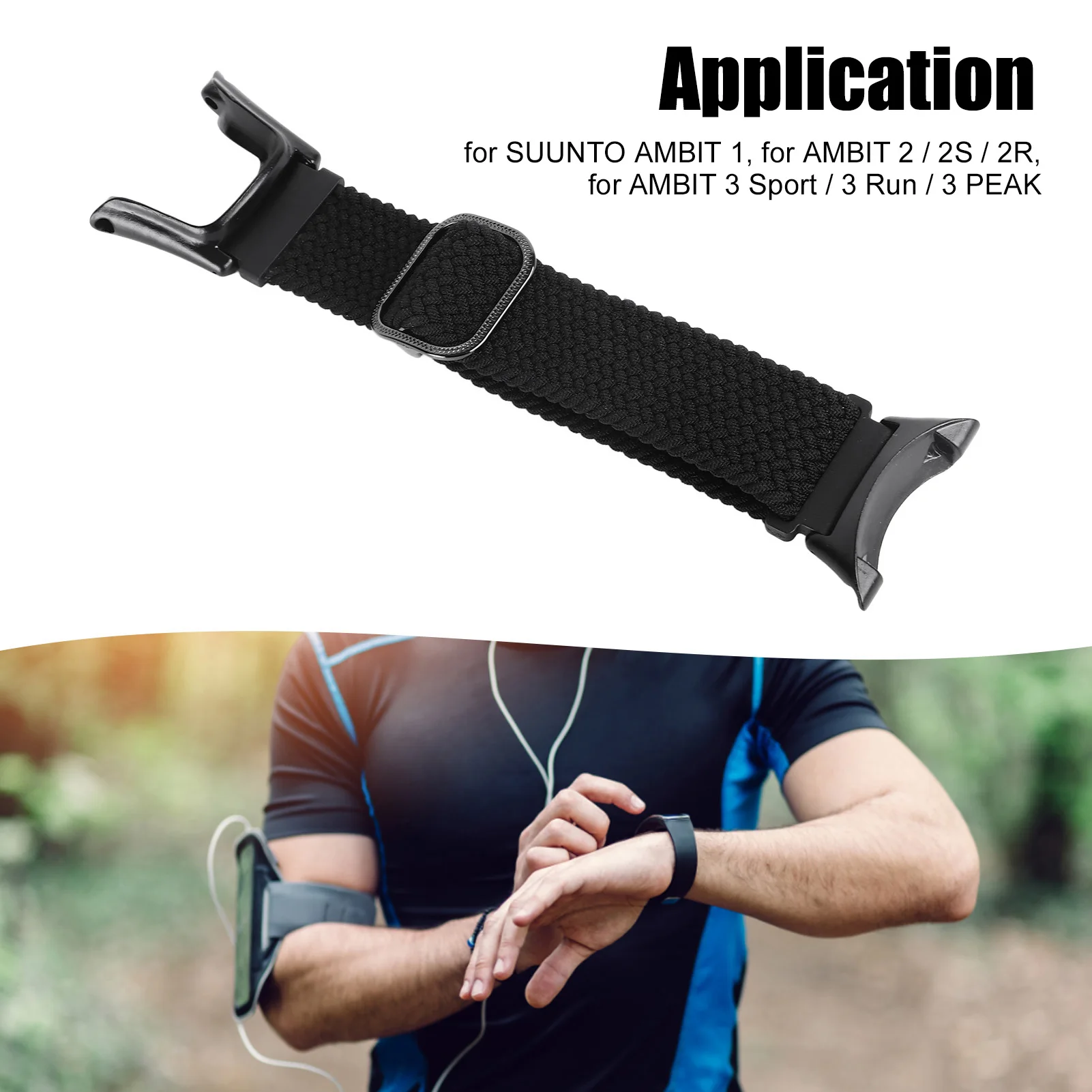 حزام ساعة مرن من النايلون سريع الإصدار قابل للتمدد حزام ساعة مضفر قابل للتعديل وسهل التركيب لـ 1 2 2S 2R 3 Sport 3 Peak #2