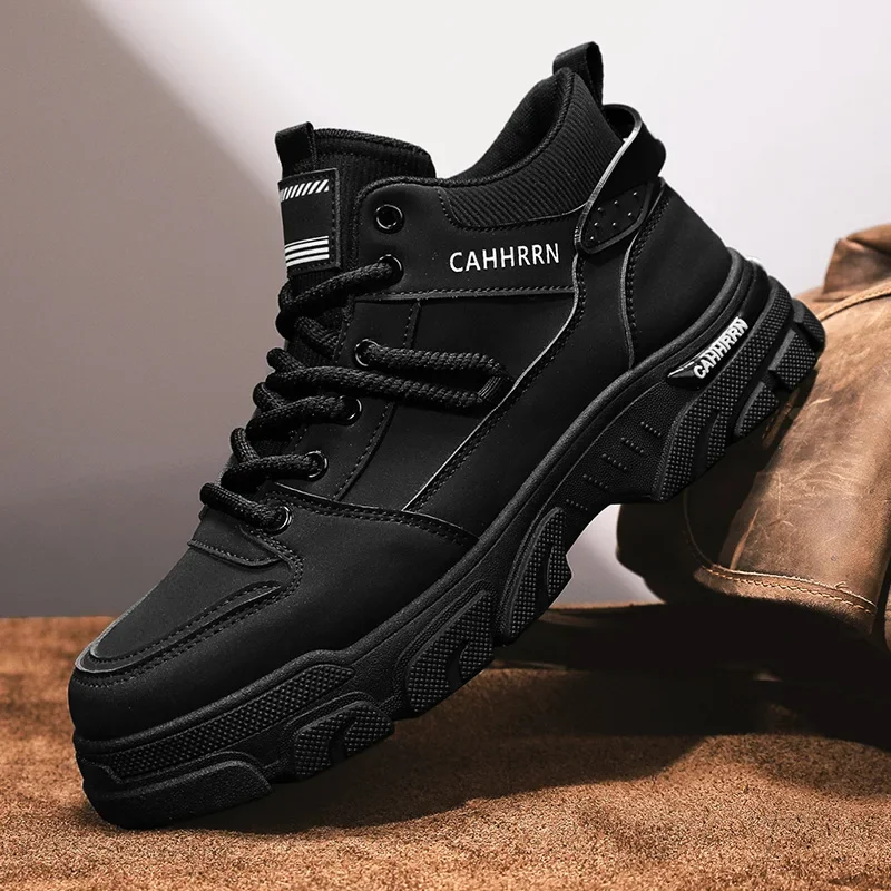 Ankle Boots for Men High Top Anti Slip Outsole Man Skateboarding Shoe Autumn Trainer Men's Casual Shoes Fashion Sneakers Comfort image 3