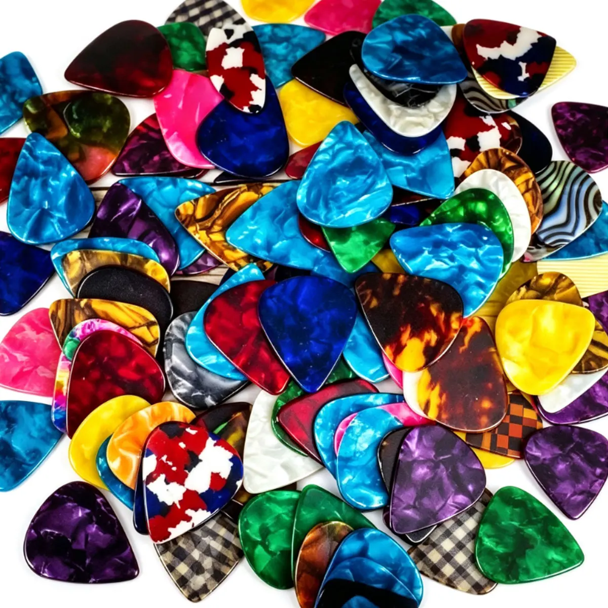 84Pcs Assorted Celluloid Guitar Picks – 0.46mm Plectrum Set for Acoustic/Electric Guitars, Durable Musical Instrument ZSY