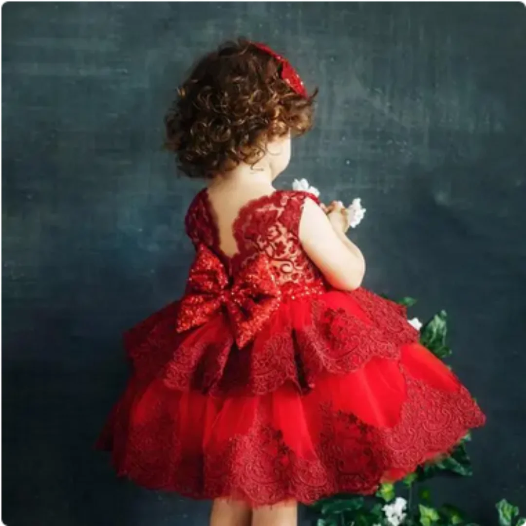 Flower Girl Dresses For Weddings Tulle Princess Lace Half Sleeve Holy First Communion Gowns Party Pageant Dress For Girls