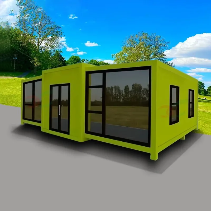 Expandable Container House 20ft Prefabricated Foldable Tiny Mobile Home Glass Wall Luxury Modular Cabin