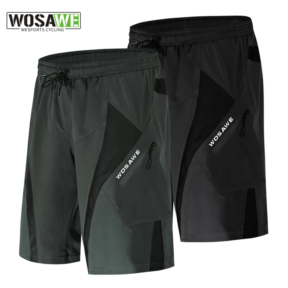 WOSAWE Men's Cycling Shorts Underwear Bike Bottom Clothing Water Repellent Breathable Downhill Bicycle MTB GEL Padded Underpants