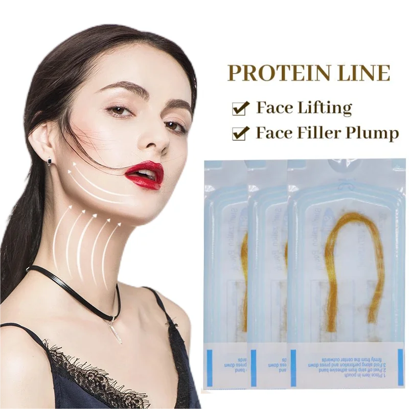 No Needle Gold Protein Line Absorbable Anti-wrinkle Face Filler Lift Firming Collagen Thread Anti-Aging Facial Serum