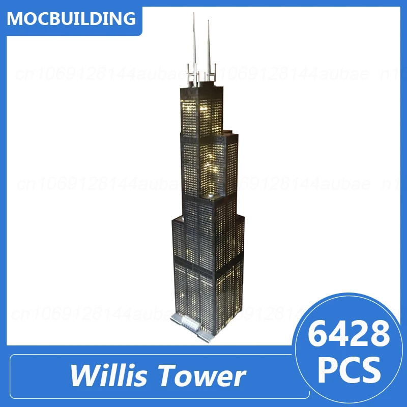 

Willis Tower Model Moc Building Blocks Architecture DIY Assemble Bricks Educational Creative Display Toys Xmas Gifts 6428PCS