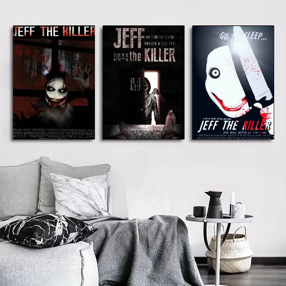 Jeff the Killer Poster for Living Room, Bedroom, Office, or Bar, Frameless, Indoor Use, Bedroom Wall Art.
