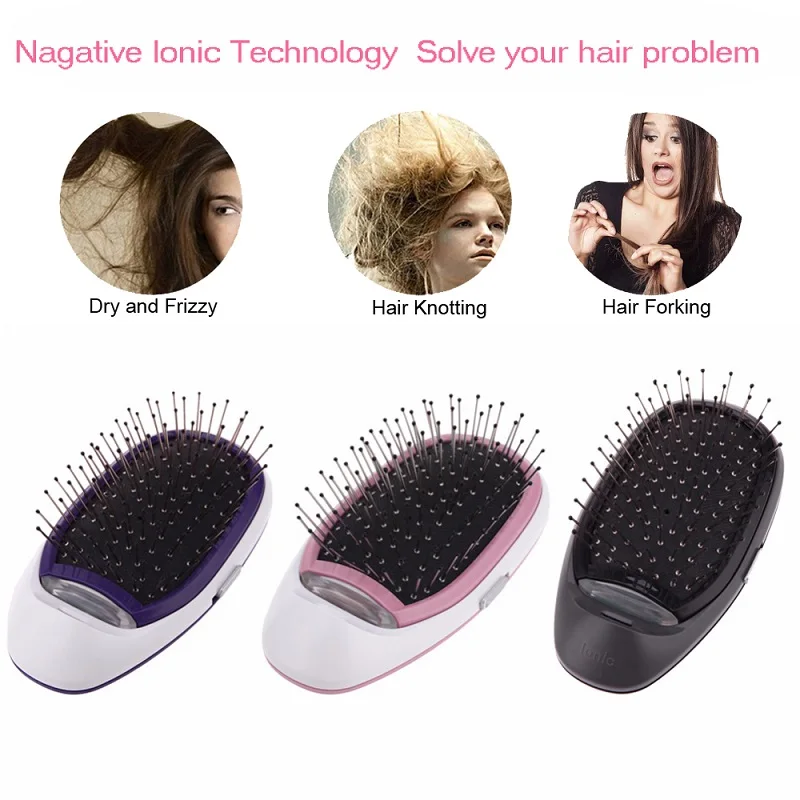 Black Ionic Styling Hairbrush Matte Ions Hair Brush Comb Hair Modeling Magic Beauty Massage Hairbrush Makes Hair Softer Shinier