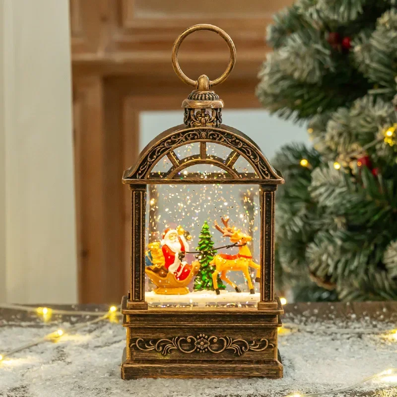for Holidays Perfect Gift Idea Christmas Snow Globe LED Light Portable Handheld Snowflake Decor Festive Desktop Ornament