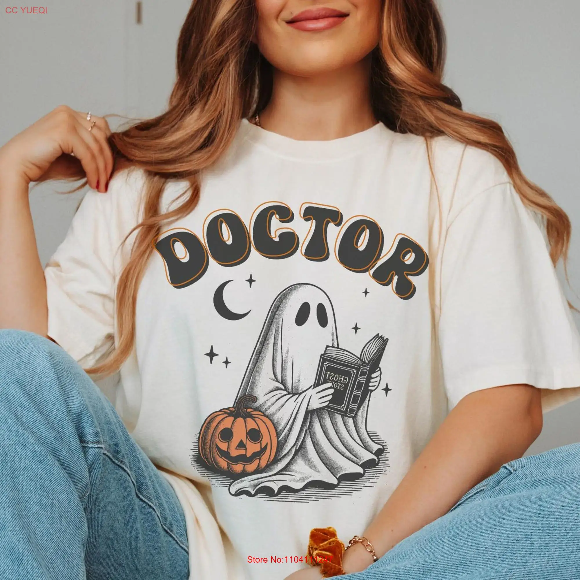 Doctor T shirt Ghost Comfort Colors for Halloween long or short sleeves