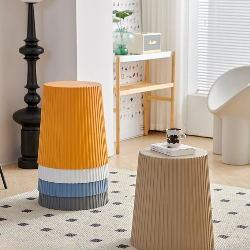 

Thickened Plastic Stool Stackable Round Chair for Home Living Room Kitchen Sturdy Small Seat Home Furniture Dinner Bench