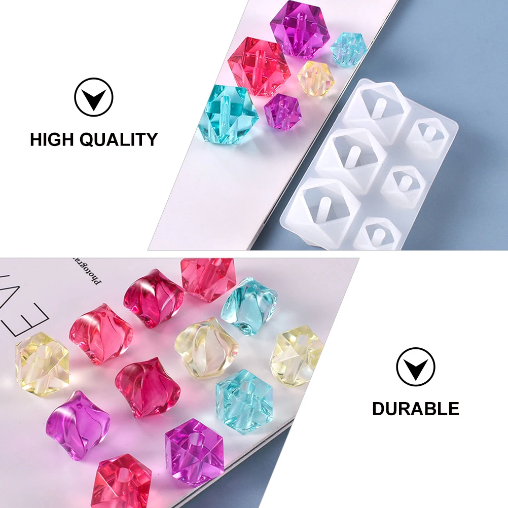 

2 Pcs Silicone Bead Mold Jewelry Making DIY Craft Project Resin Casting Molds Reusable Tear Resistant Beads Tools