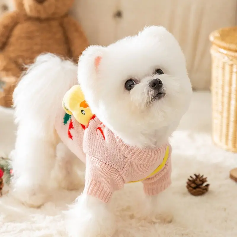 Autumn and Winter Dog Clothing Cute Sweater Cat Pet Knitted Sweater Small Dog Teddy Bear Pommy