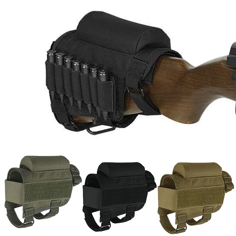 

Outdoor Hunting Shotgun Bullets Holder Tactical Shooting 98K Rifle Gun Ammo Pouch Bag Tactical Cheek Rest Bullets Buttstock Pack