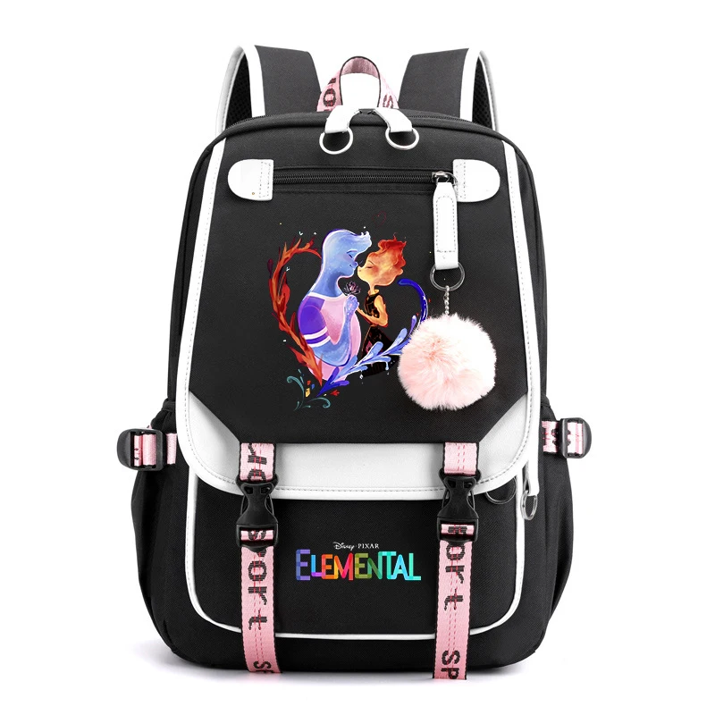 

MINISO Elemental Women Men Rucksack Travel Bag Mochila Backpacks Boys Girls Teenager USB Charging Laptop Backpack