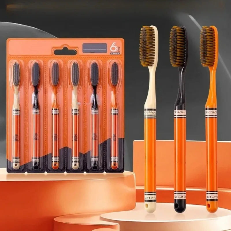 3/6Pcs  Family Toothbrush Set  High End Big Head Long Handle Design Efficient Oral Cleaning Daily Tooth Brushes