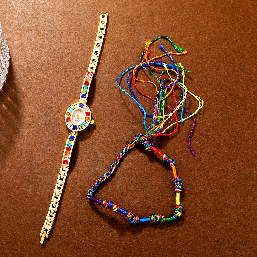 2 new styles of girls' fashionable quartz watch set versatile daily wear party Valentine's day party Easter Ramadan Halloween Ch