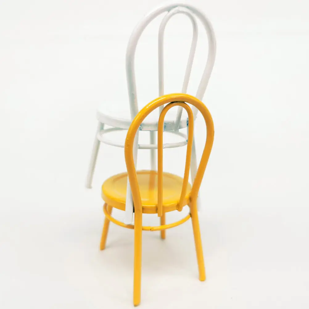 

2Pcs Miniature Iron Dining Chairs 112 Scale Mini Metal Chairs Miniature Furniture Small House Decor Mini Chair Ornament