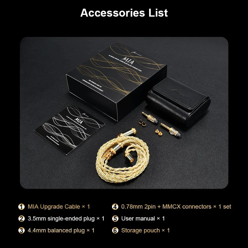 Cable para auriculares Kinera MIA, Monitor HIFI con cable 6N, Cable para auriculares chapado en plata y cobre de un solo cristal, Cable MMCX de 0,78mm para juegos