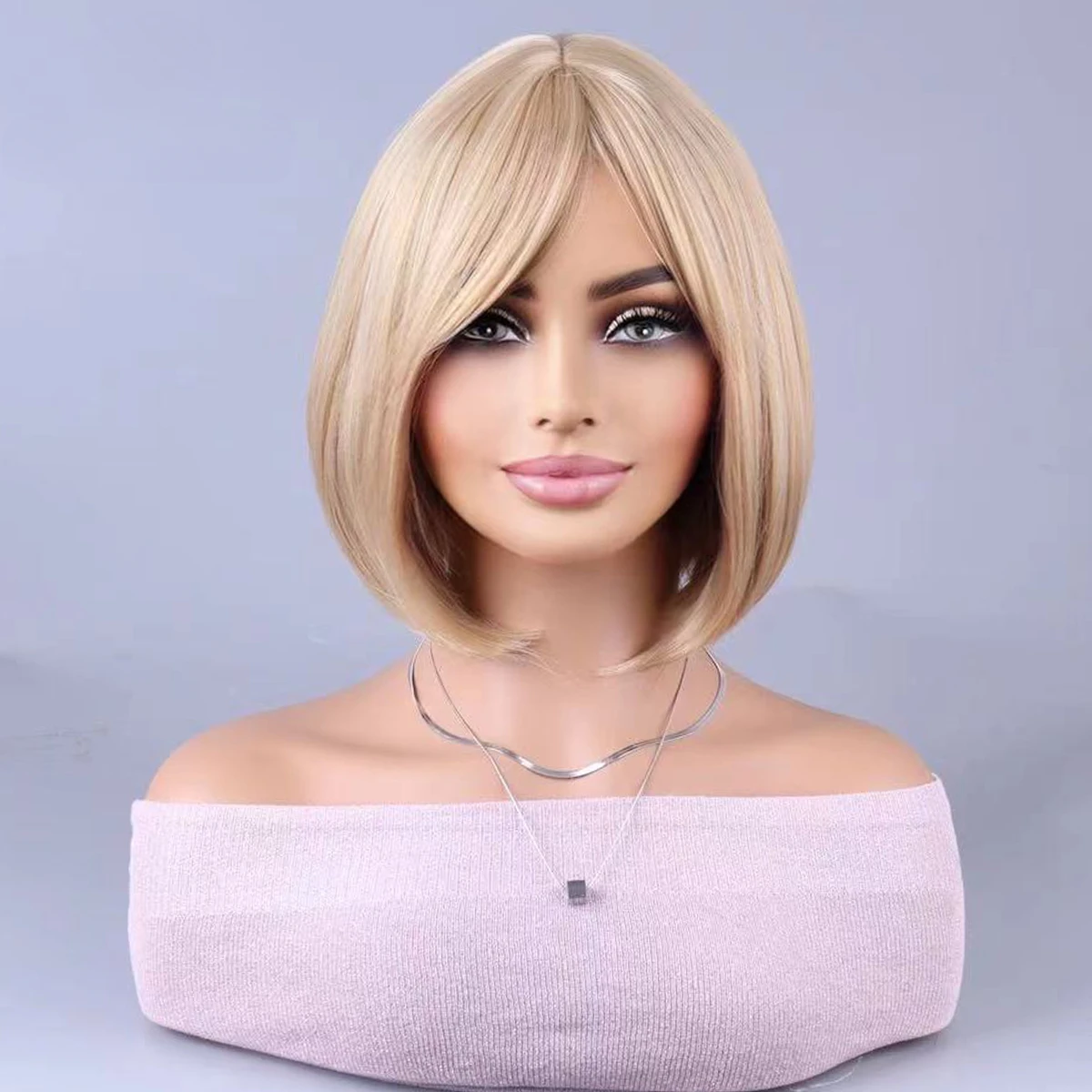 women fashion bobo brown light gold Wigs