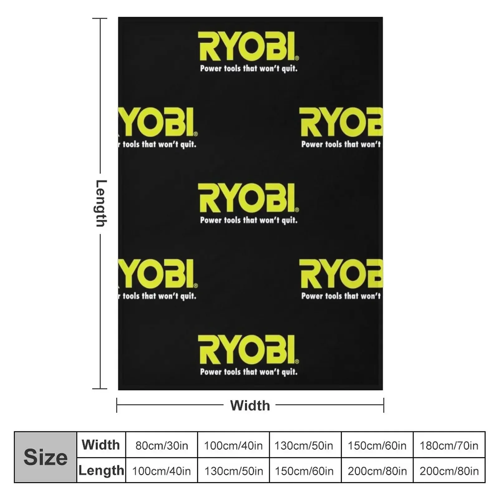 POWER TOOLS - RYOBILOGO Classic T-Shirt Throw Blanket Bed covers Soft Big Hair Blankets