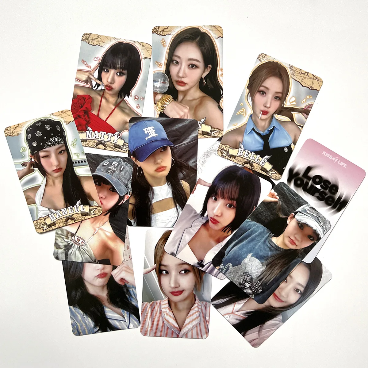 4Pcs KPOP KISS OF LIFE Album Lose Yourself Postcards BELLE NATTY HANEUL JULIE Double-sided Photocard LOMO Cards Fan Collection