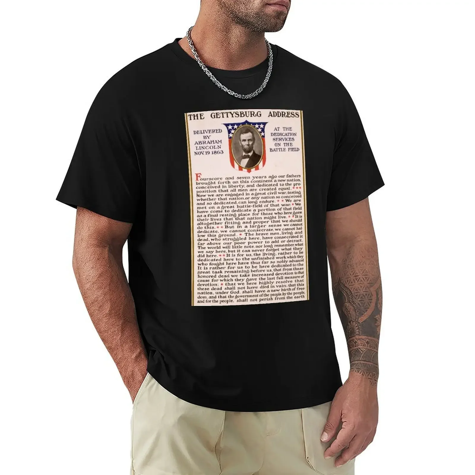 The Gettysburg Address Delivered by Abraham Lincoln Nov. 19 1863 T-Shirt vintage t shirts t shirts for men pack