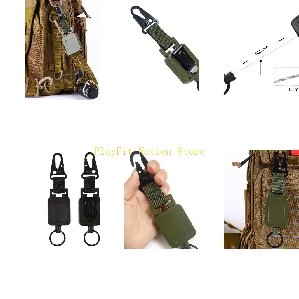 

242F Retractable Keychain Badge Holder Heavy Duty Badge-Reel Strong Steel Wire Rope