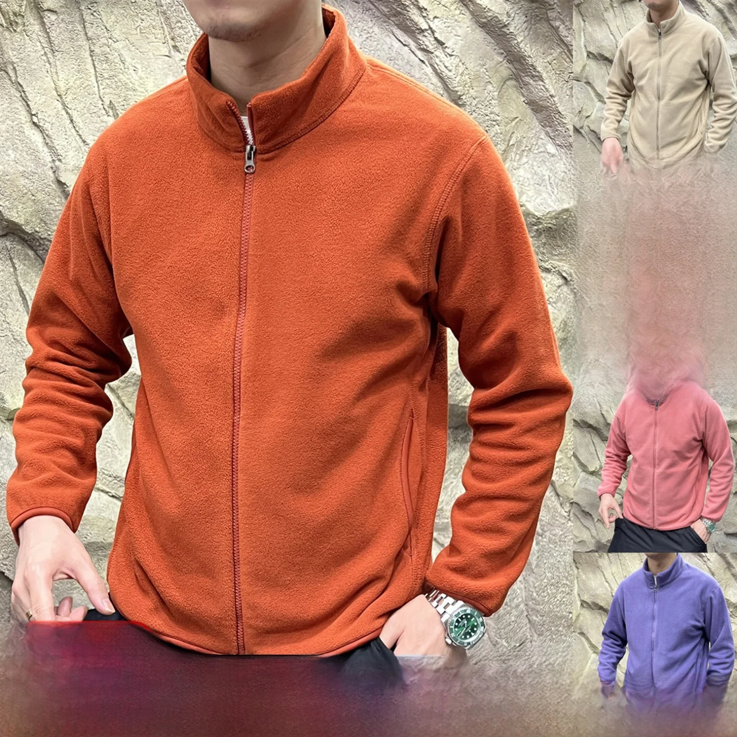 

Dopne Color adient! Nine Colors ! Autumn Winter ex Faion Fce Jaet Hoodie Trendy Zipper Closure Long Sve