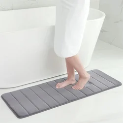 Olanly-Tapis de bain en mousse à mémoire de forme, super absorbant, tapis de douche, velours doux, décoration de la maison, tapis coordonnants