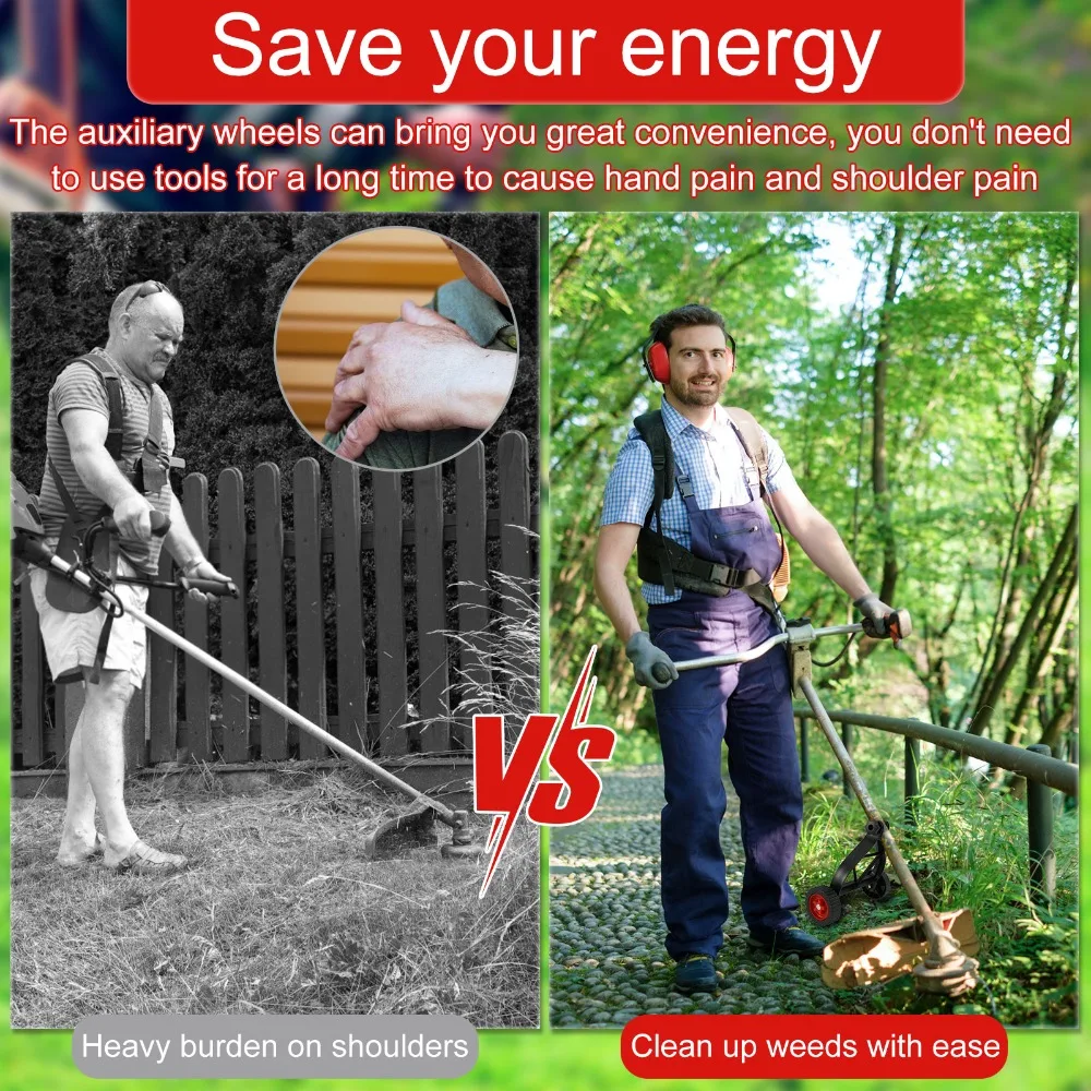 

Аксессуары для газонокосилок, универсальное опорное колесо для бензиновой электрической косилки, регулируемый садовый инструмент, портативный боковой монтаж