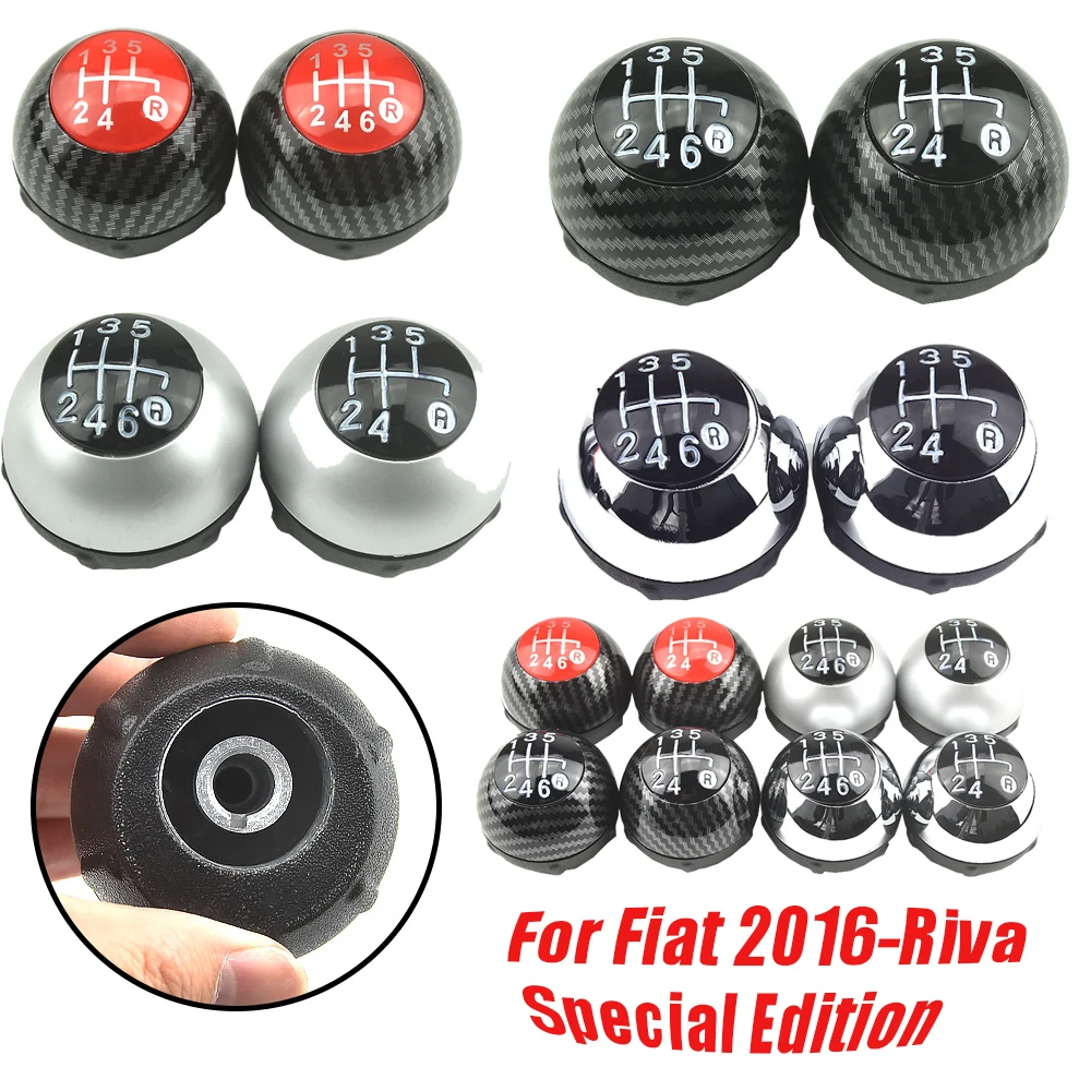 Chrome 5/6 Speed Gear Shift Knob For Fiat 500 2017 Abarth 695 Rivale 175 Anniversary Car Gear Stick Lever Shifter Auto Parts