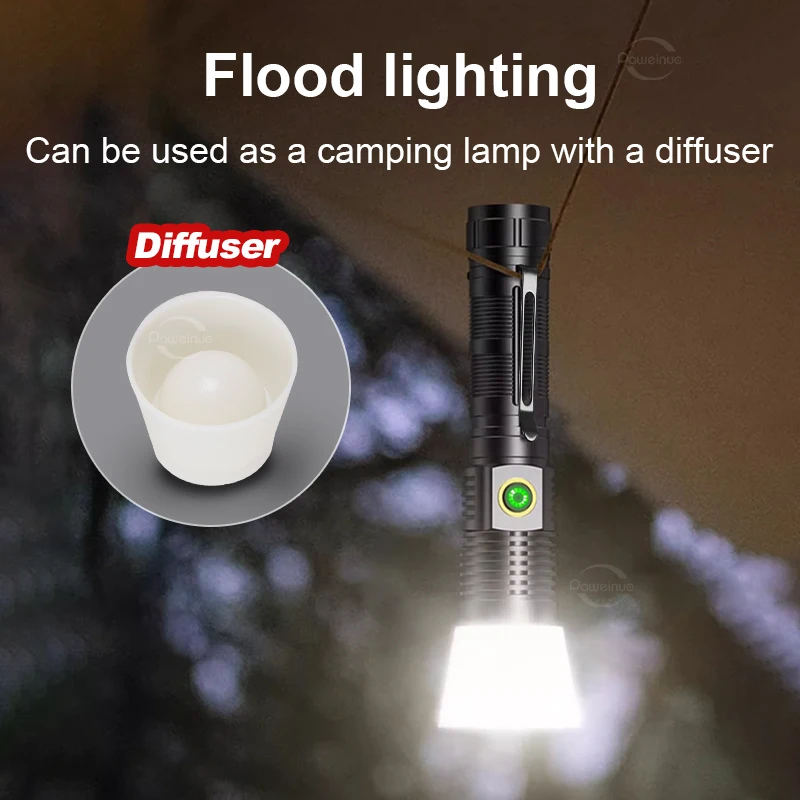 Outdoor LED 5 Color Strong Light Flashlight Red/Green/Blue/White/Yellow Light Torch Zoom Hand Lantern for Camping Hiking Fishing