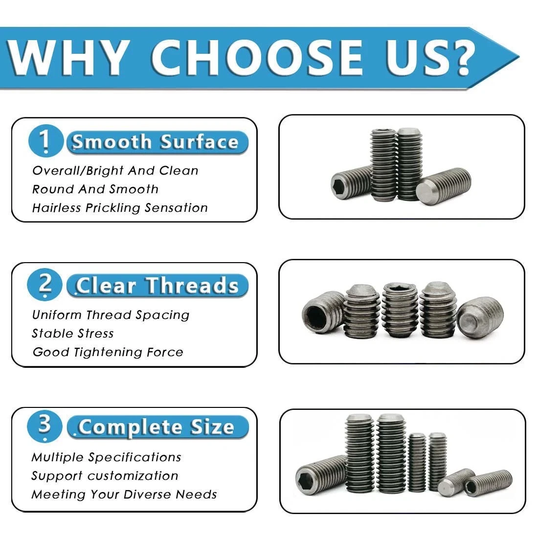 1~5Pcs TC4/GR5 Titanium Alloy Hex Socket Set Screws DIN913 M4 M7 Flat Point Grub Set Screws Length 8mm~50mm