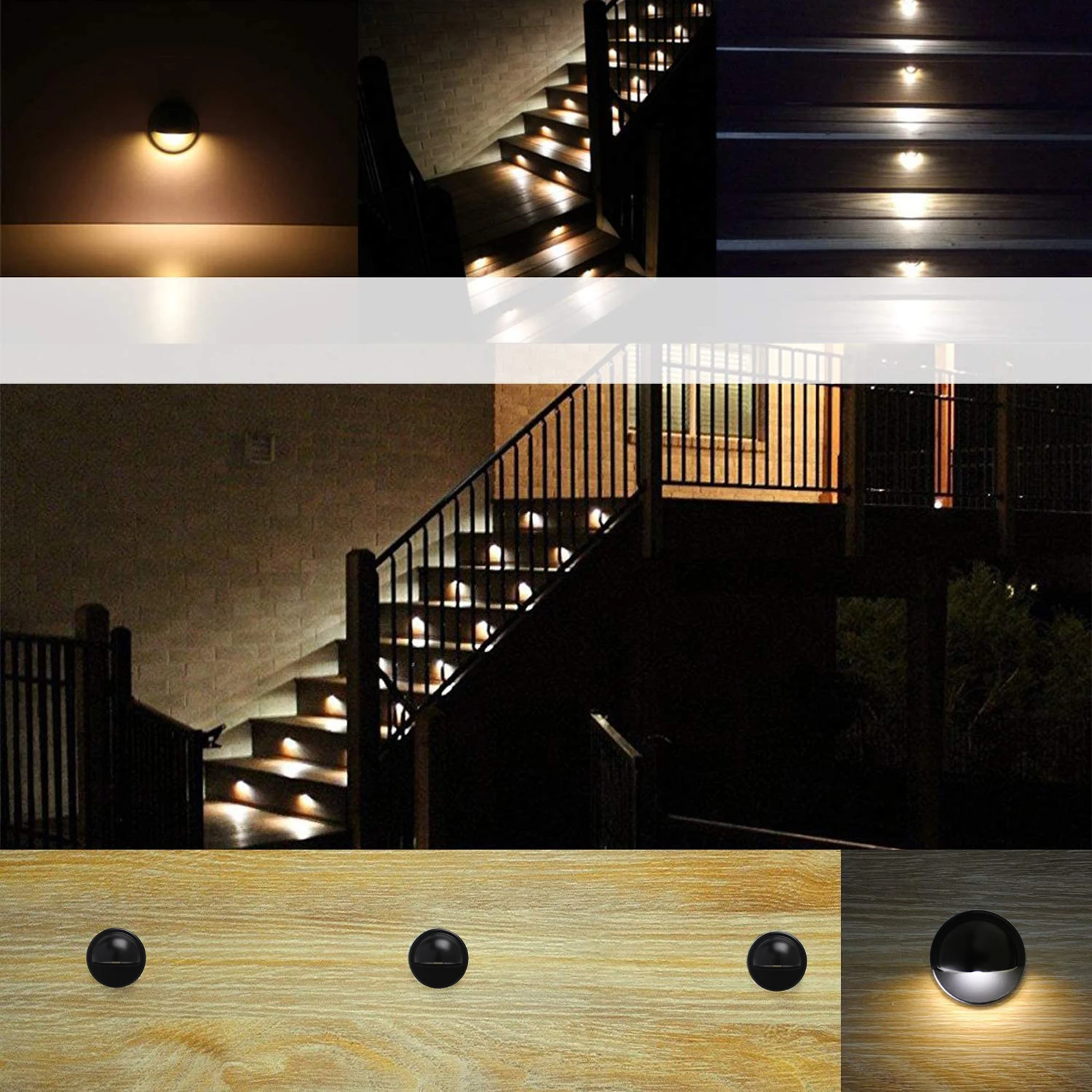 QACA-luces Led de aluminio para cubierta, paquete de 10/16 lámparas de iluminación para Patio, jardín al aire libre, valla, porche, escaleras,