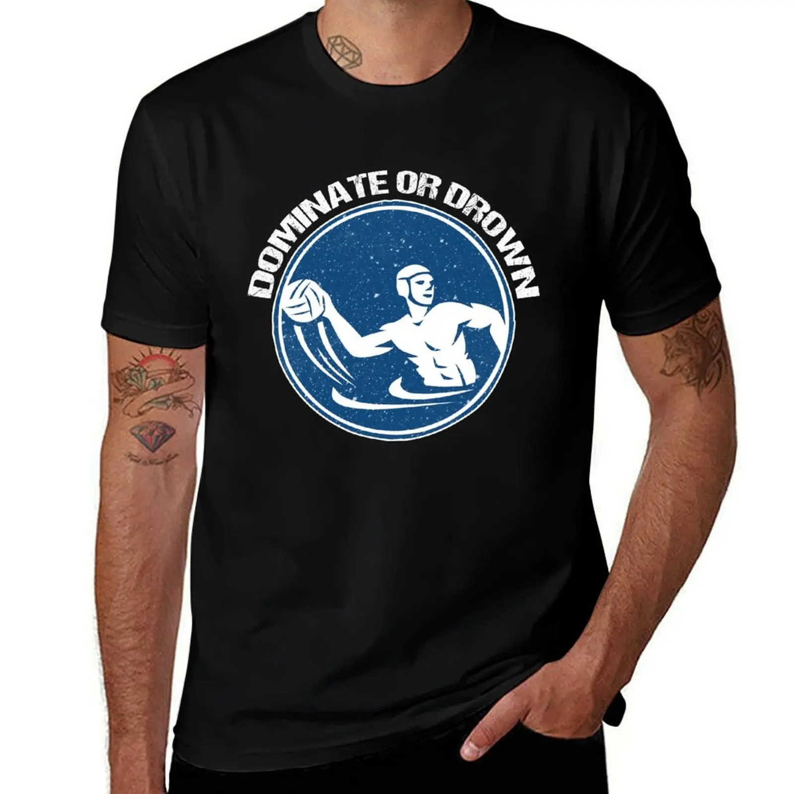 

Funny Water Polo Shirt, etc. Dominate or Drown Water Polo Funny Saying Grunge Distressed Vintage Style T-Shirt