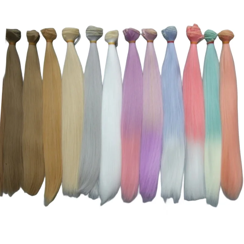 35cm doll hairs heat resistant color straight BJD doll trees diy doll wigs