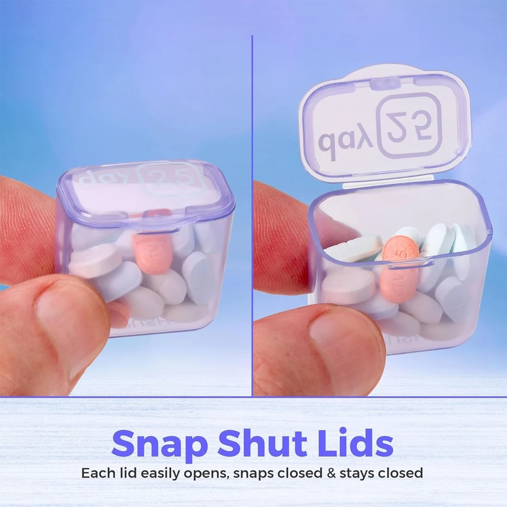 1PCS 31 Day Monthly Pill Pod Organizer for Easy Management - Stay on Track with Daily Vitamin Supplement Med Boxes, for Travel