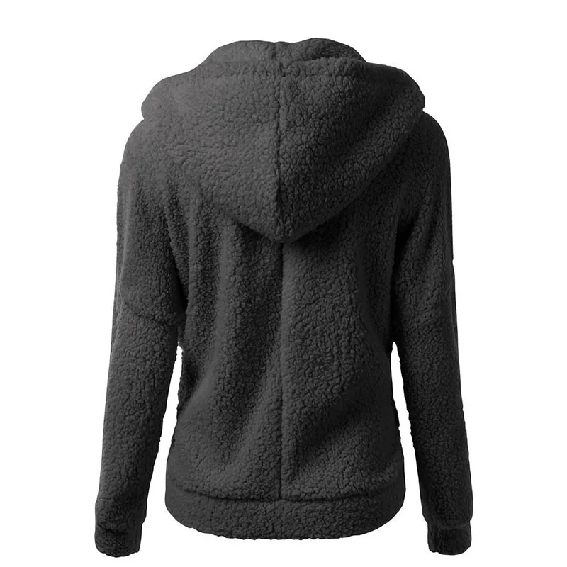 Women's Autumn Loose Warm Casual Cashmere Coat Winter Running Jacket Outdoor Cashmere Sports Coat Gym Clothing Top
