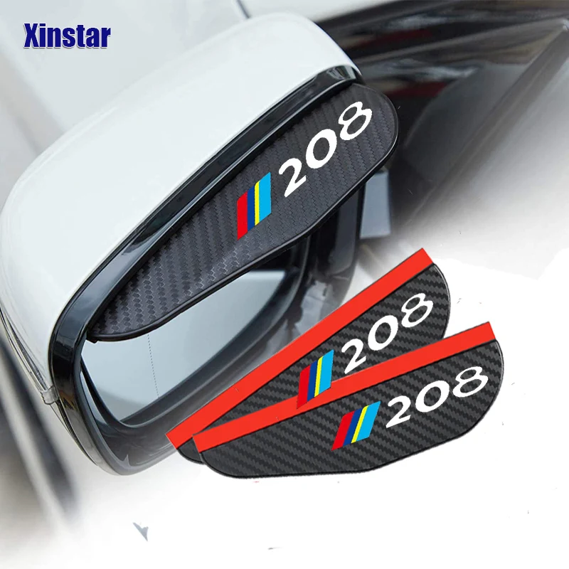 2X Car Rearview Mirror Eyebrow Protector For Peugeot 208 Auto Accessories