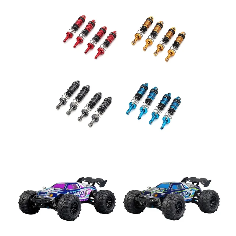 Lo-ok 4 قطع مثبط معدني لـ SCY 16101 16102 16103 1/16 RC ترقيات أجزاء السيارة، أصفر