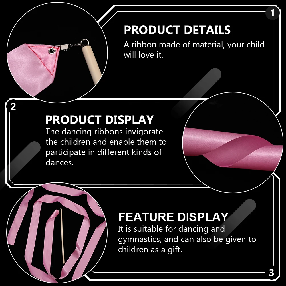 

4Pcs Gymnastics Ribbons Durable Material Kids Dancing Streamers Performance Props Wide Ribbon For Circus Skill Marching Band