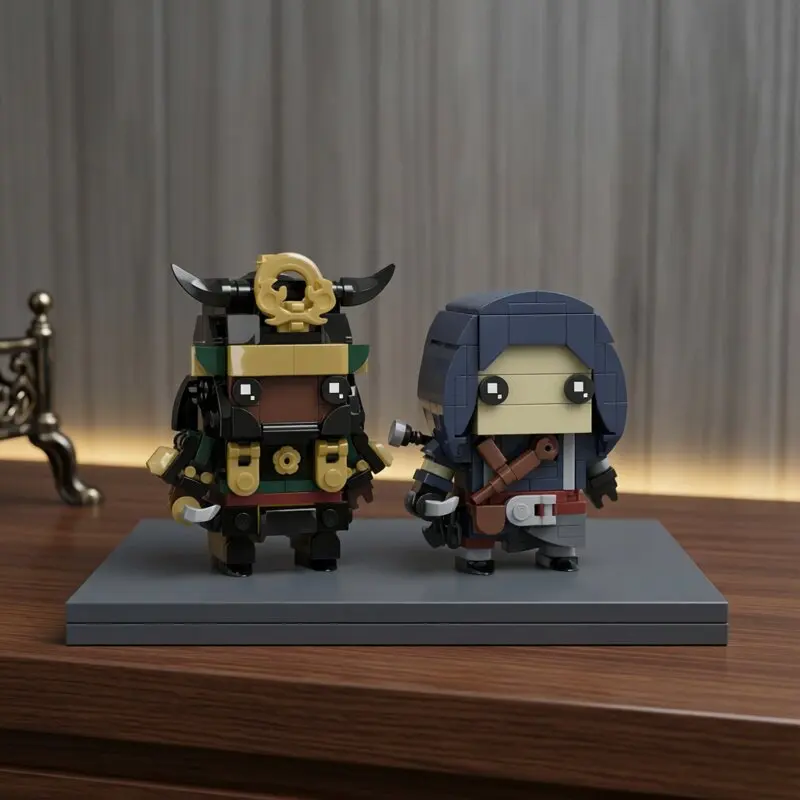 MOC Classic Adventure Game Series Q-version Assassin Shadows Square Head Building Blocks Model Boy's Assembly Toys Birthday Gift