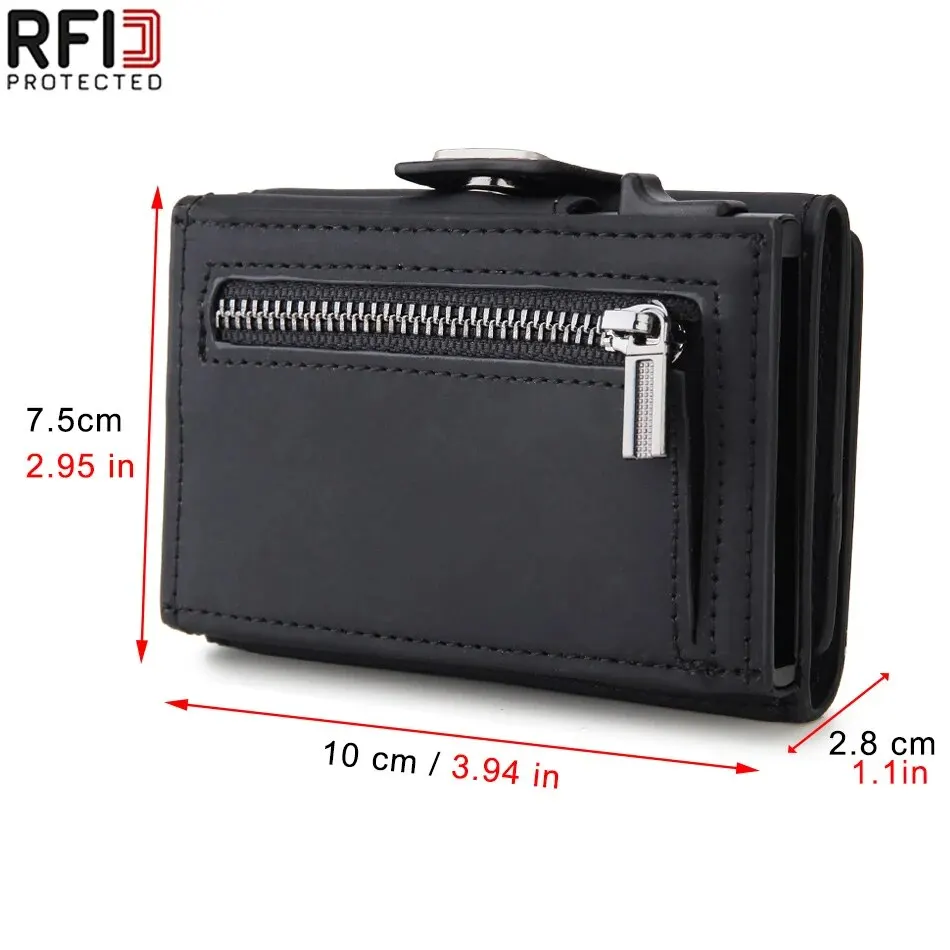 Rfid Carbon Fiber Card Holder Men Wallets Slim Thin Coin Pocket ID Bank Credit Cardholder Case Aluminum Minimalist Smart Wallet