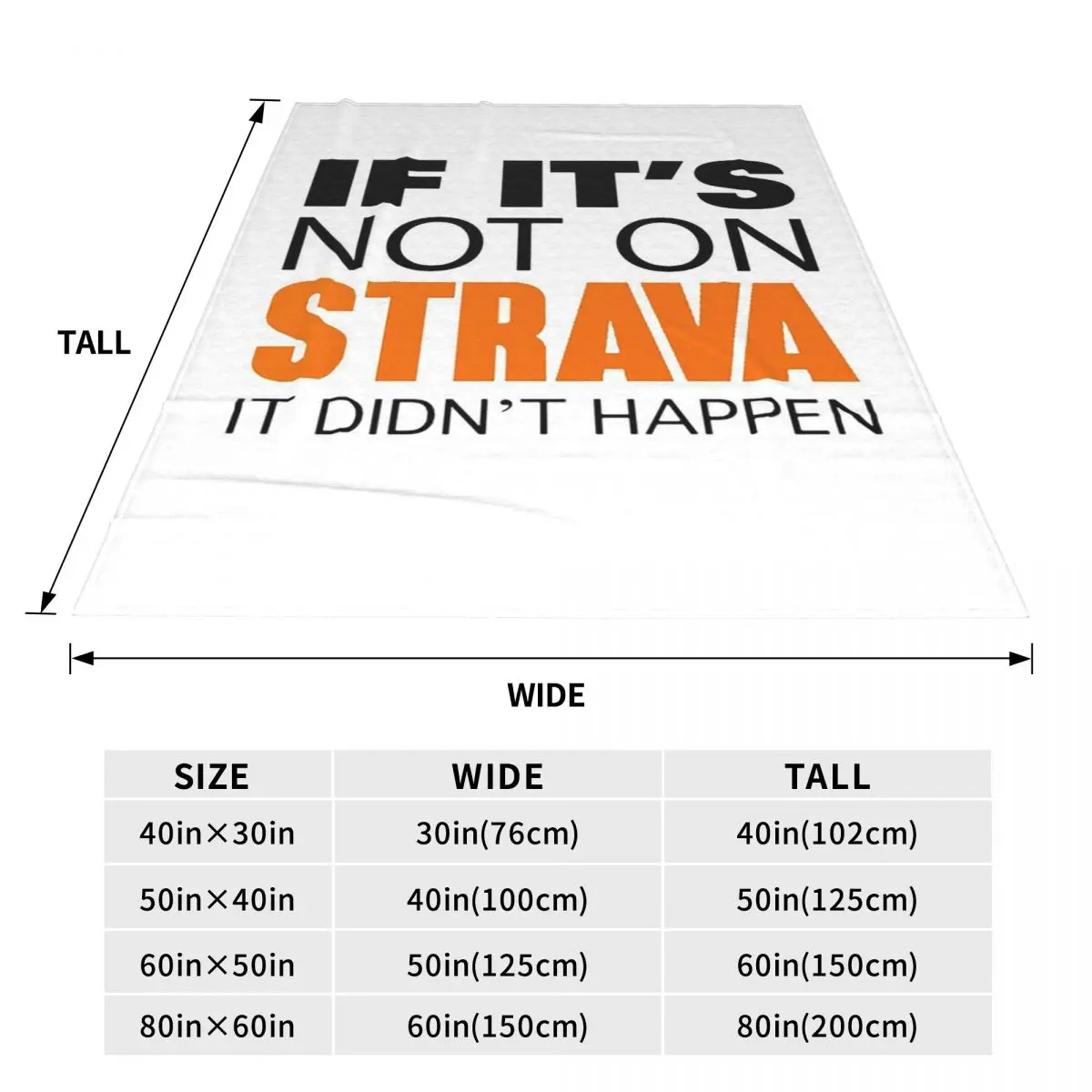 If It's Not On Strava It Didn't Happen Blankets Soft Warm Flannel Throw Blanket Bedding for Bed Travel Home Couch