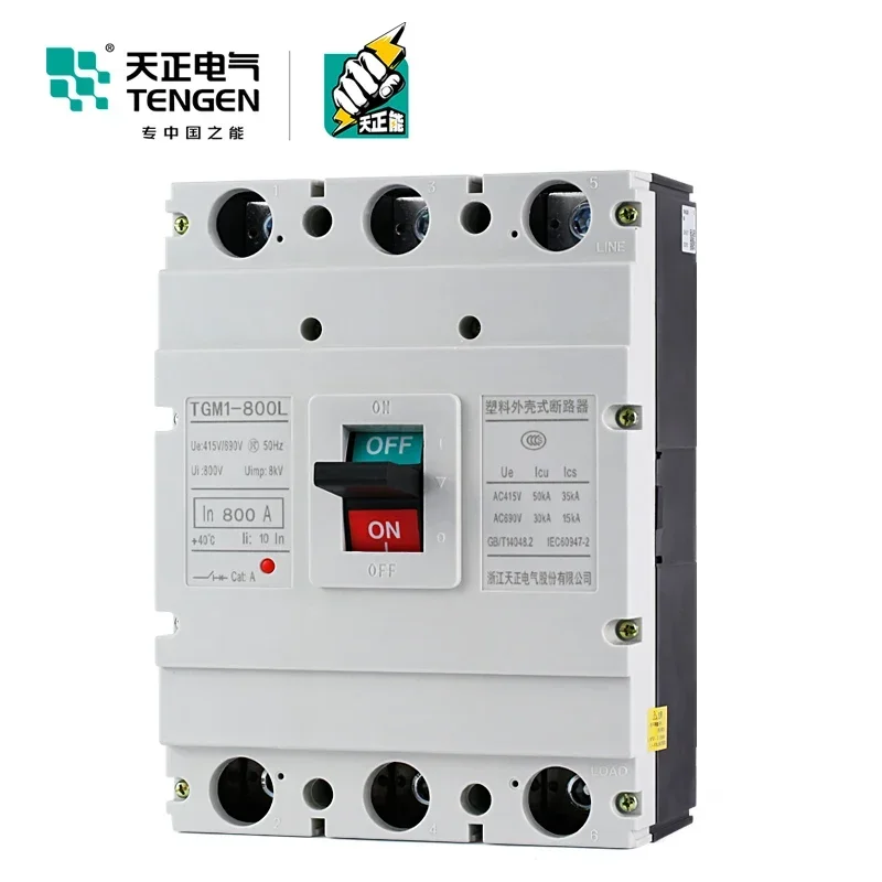 2025.4 TENGEN Tianzheng Electric TGM1-800L/3300 Molded Case Circuit Breaker Air Switch 3P Three-phase Main Switch 800A
