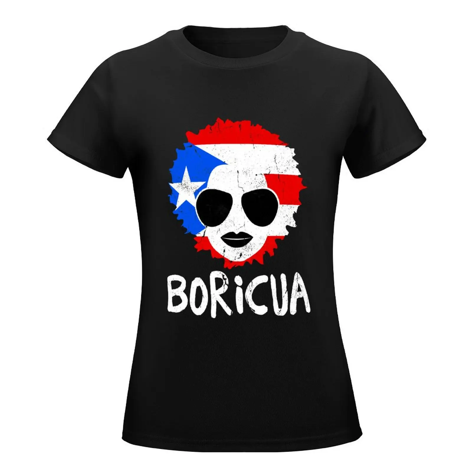 Womens Puerto Rico Boricua Mama Flag Mothers Day T-Shirt Short sleeve tee graphics plus size tops new edition t shirts for Women